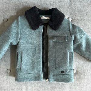 Baby Dior kids padded wool jacket with shearling collar 18months